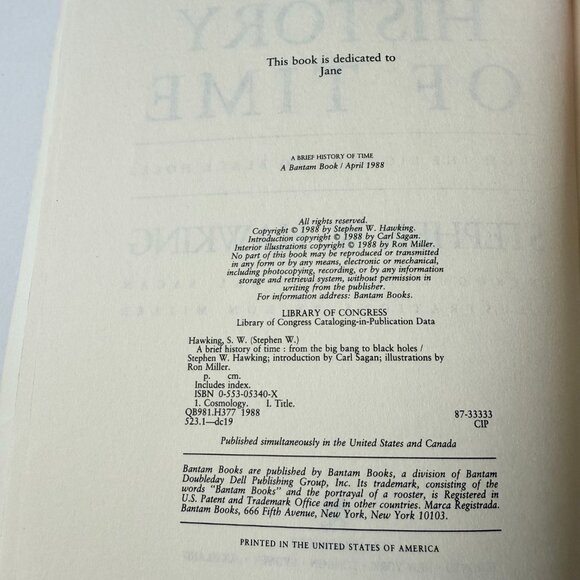 A Brief History of Time by Stephen Hawking Vintage 1988 - Picture 4 of 7